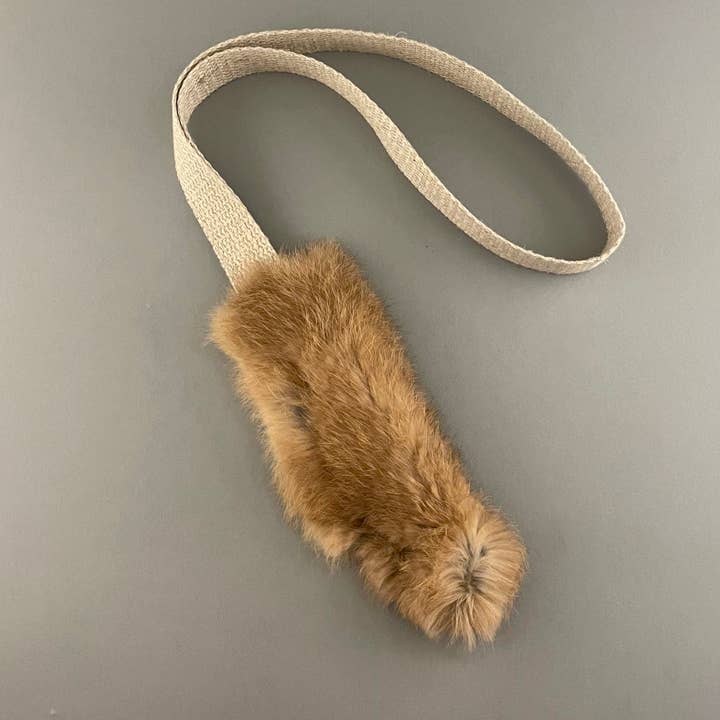 Pawsome Pet Toys - Wholesale Pet Toy - Dog - Rabbit Fur Dog Toy with Natural Hemp Handle for
