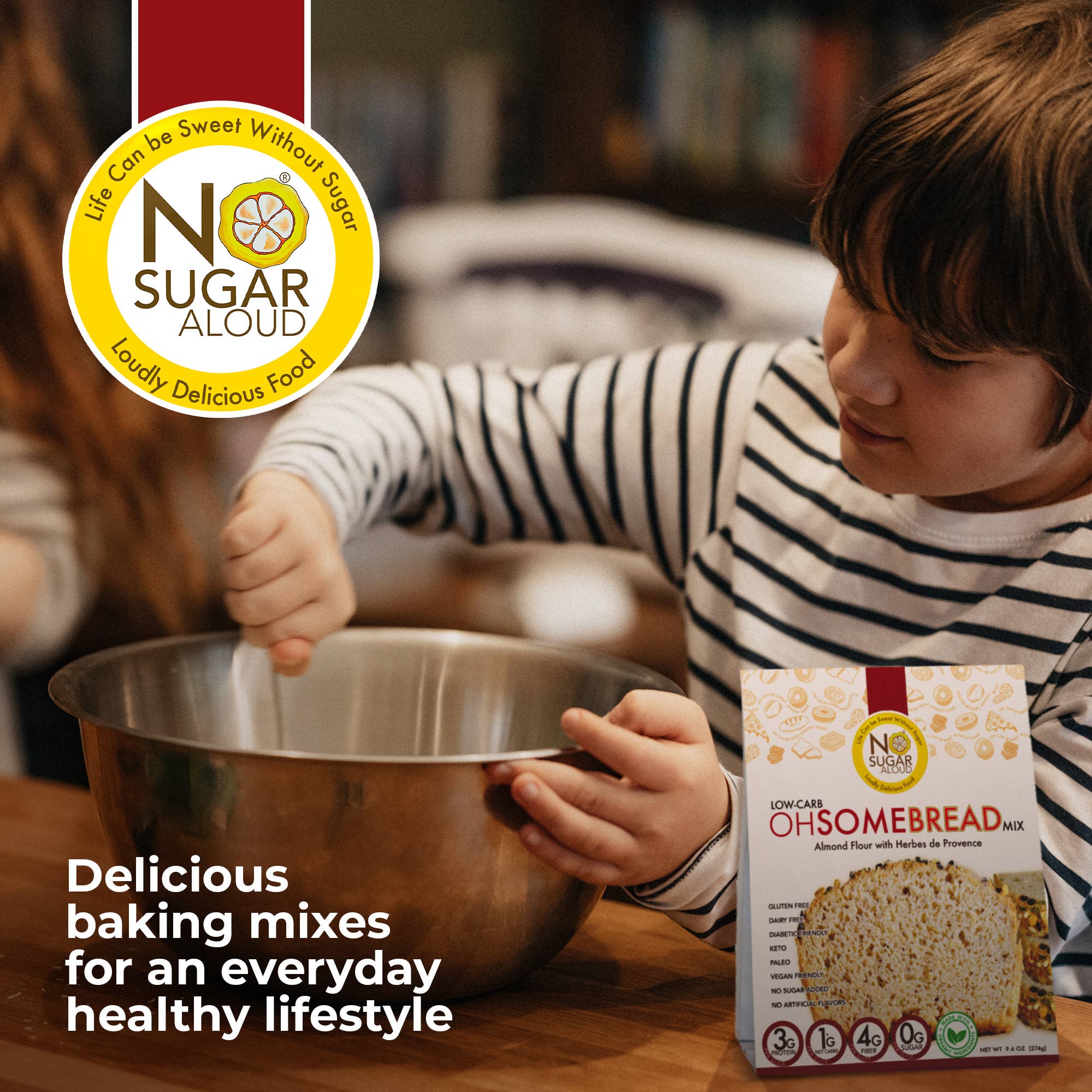 No Sugar Aloud LLC - Wholesale Bread Mix - Low-Carb OhSome Bread - Herbs de Provence Mix6