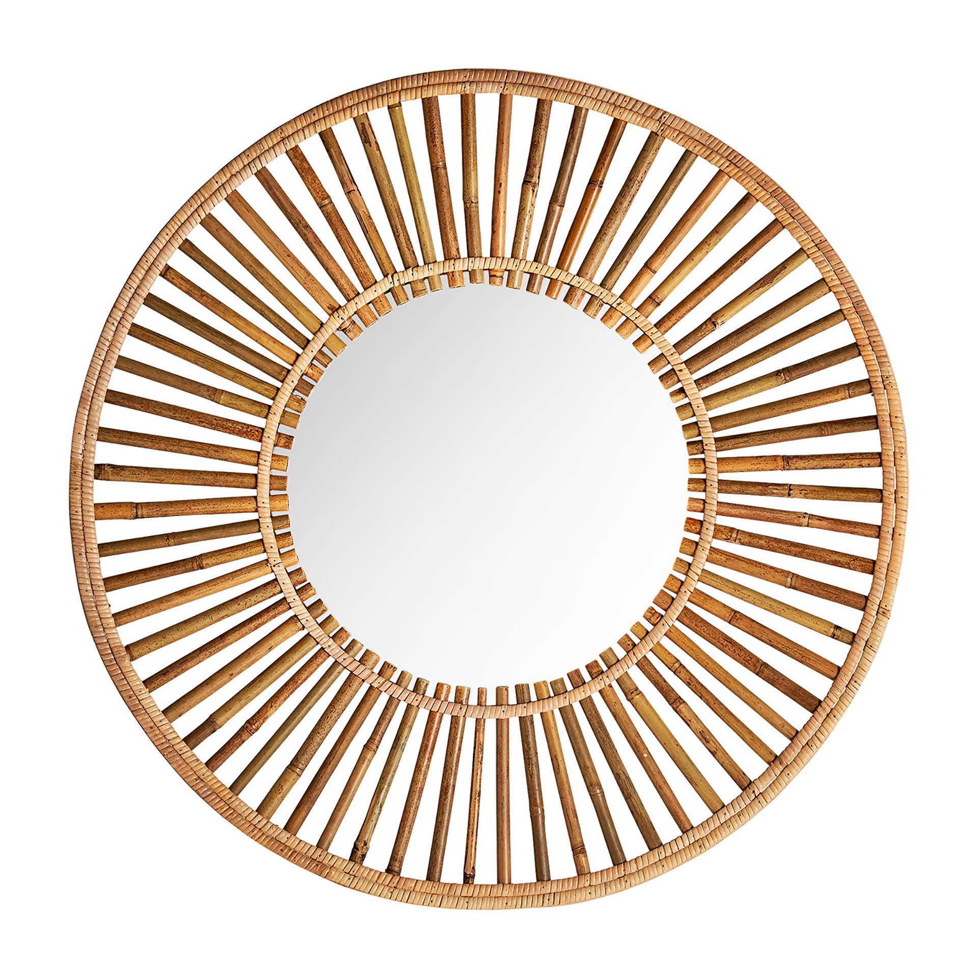 Kodu - Wholesale Wall Mirror - Arteaga Bamboo Mirror, In Natural Color, 90X4X90Cm4
