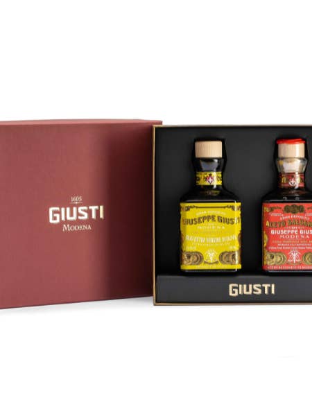 Duetto Aceto Balsamico di Modena 3 Medaglie & Olio - 2x250ml per la vendita all'ingrosso da parte di Acetaia Giusti