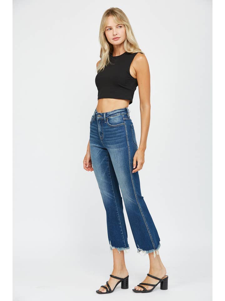 MÖRK MOSCATO HÖG MIDJA CROP FLARE MED OJÄMN FÅLL - Vardagskläder för wholesale på Faire2