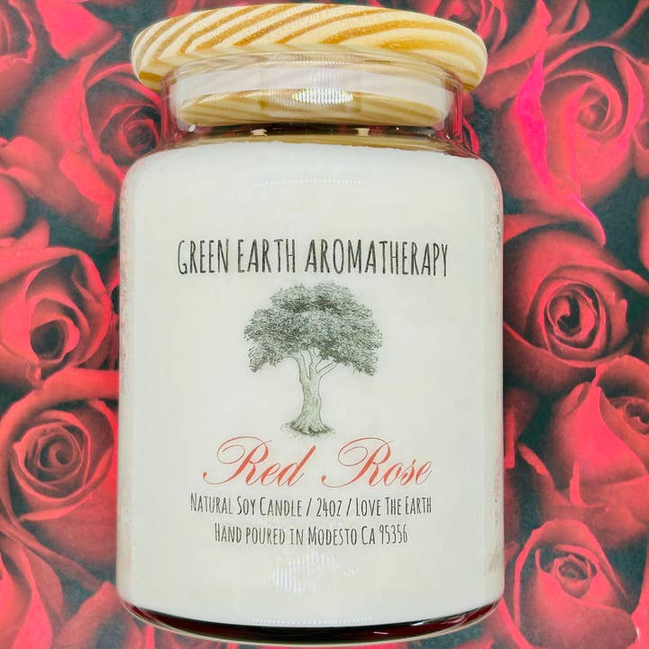 Red Rose Natural Soy Candles for wholesale by Green Earth Aromatherapy
