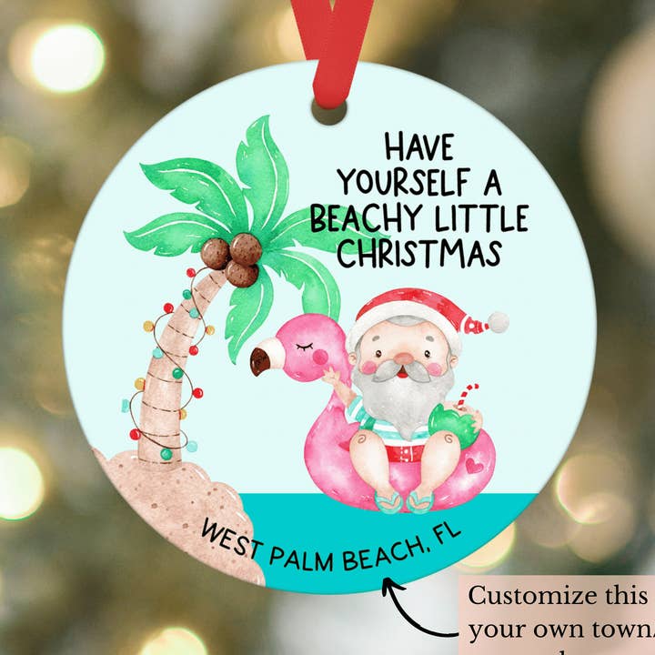 Gönnen Sie sich ein maßgeschneidertes Beachy Little Christmas Ornament für den Großhandel von Heart & Willow Prints