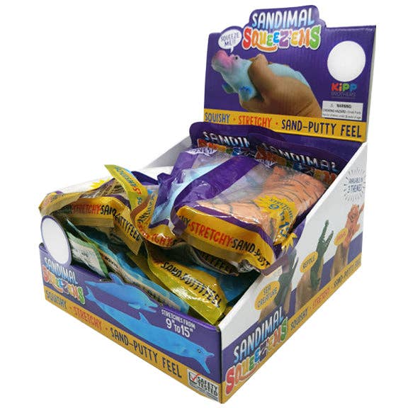 Kipp Brothers - Wholesale Squishy Toy - Kids & Baby - LARGE SQUEEZE SAND ANIMALS 12 PIECES PER DISPLAY