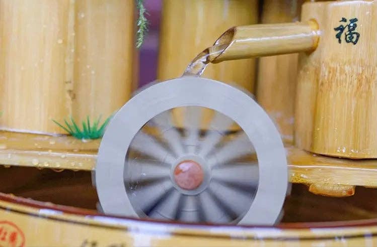 everythingbamboo – wholesale Decorative tabletop object – Bamboo Handmade Handcrafted Water Feature Fountain With Basin Flowing Water Wheels Home Decor Many Styles10