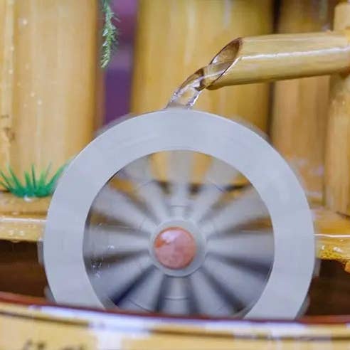 everythingbamboo - Wholesale Decorative tabletop object - Bamboo Handmade Handcrafted Water Feature Fountain With Basin Flowing Water Wheels Home Decor Many Styles10
