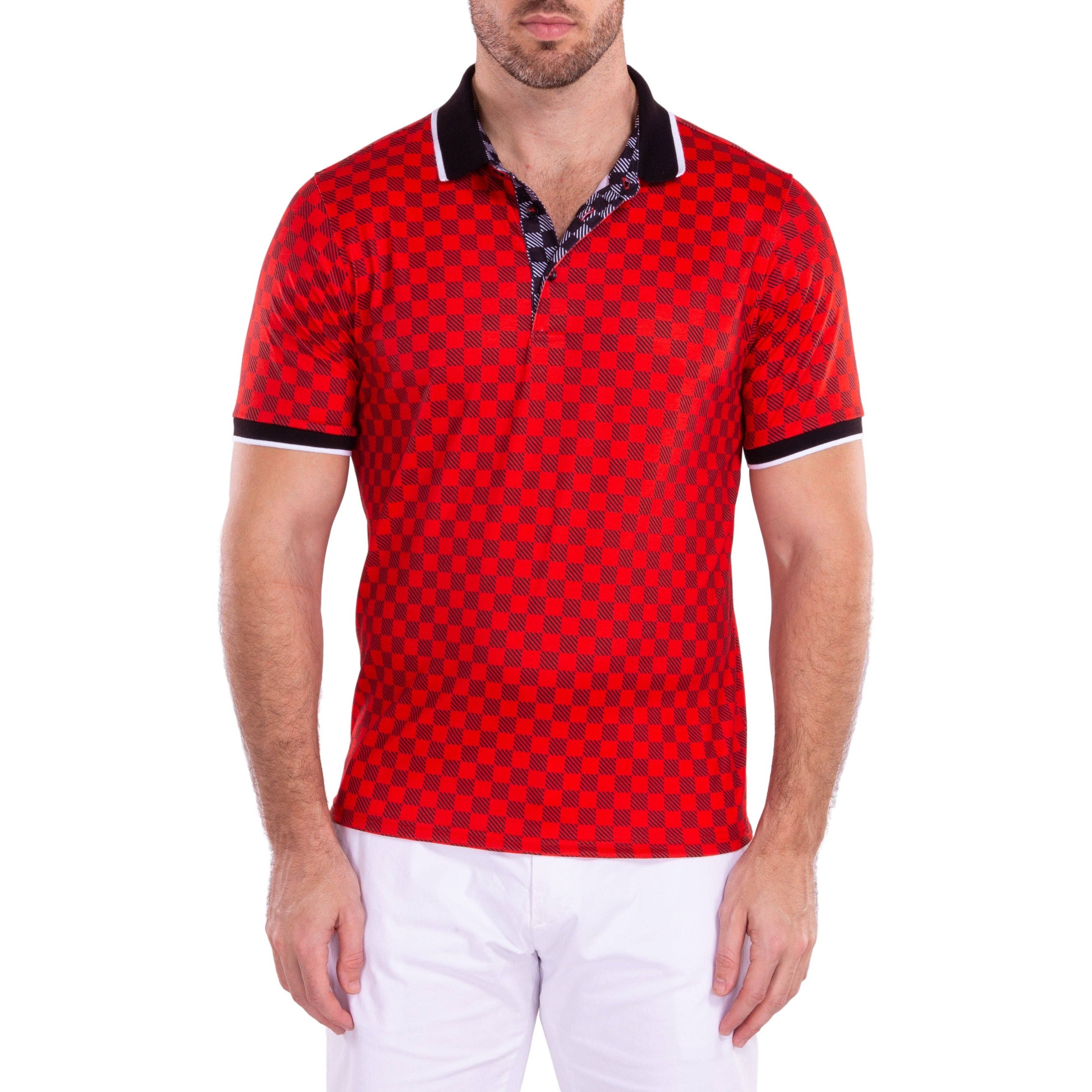 211840 - Red Printed Polo Shirt for wholesale on Faire0