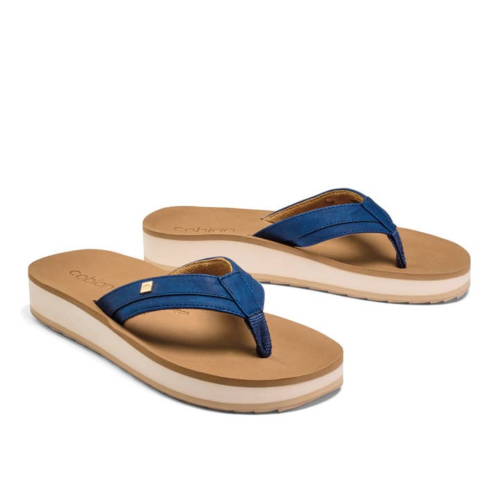 Cobian USA - Wholesale Sandals - Women's - Reya Riseâ„¢ - Navy mid height fashion wedge sandal with fully contoured, anatomical footbed to relieve pressure and promote relaxation