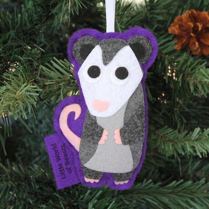 Quigley the Opossum Ornament for wholesale by Little World of Beasts