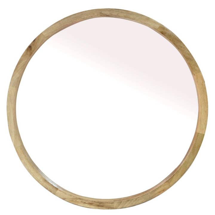 Status Collections - Wholesale Wall mirror - Round Mirror Natural Finish 60x60 Frame / 58x58 Glasscm