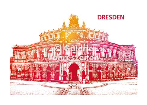 Karen Utermann Galerie Jahreszeiten - Wholesale Postcard - Dresden Semperoper art postcard0