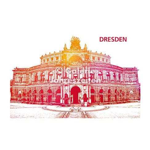 Karen Utermann Galerie Jahreszeiten - Wholesale Postcard - Dresden Semperoper art postcard
