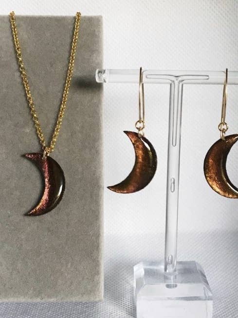 Set - earrings+necklace - Amber honey (Copy) for wholesale by La Chaumière à Bijoux