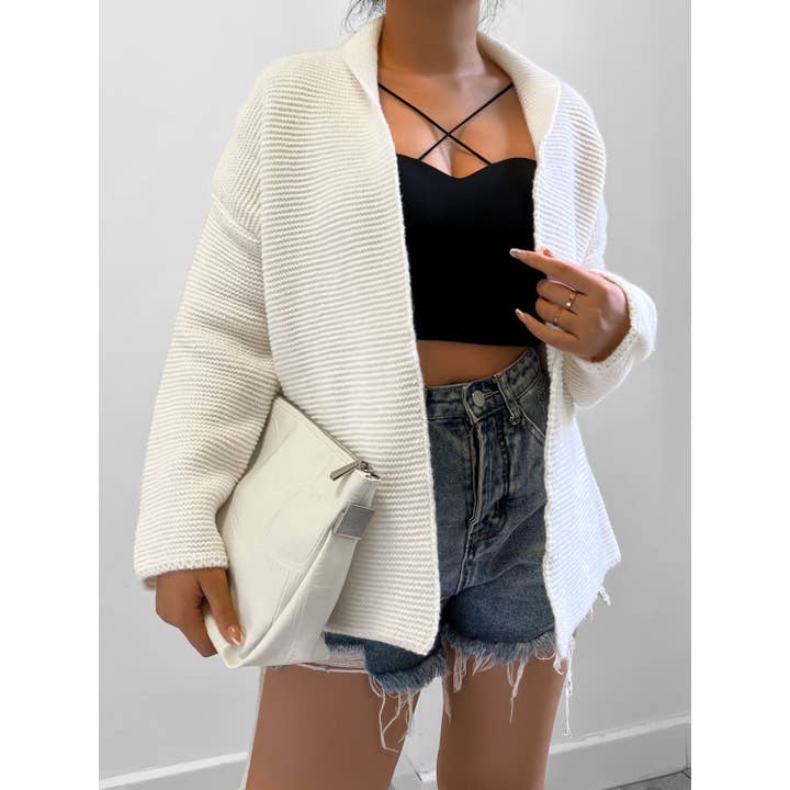 Chunky Ribbed Knit Long Sleeve Cardigan for wholesale by L Michele