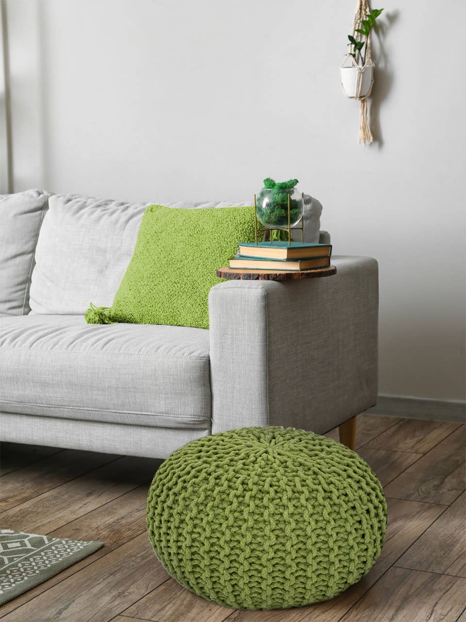 Voglrieder - Wholesale Pouf - Pouf, diameter 55 cm, knitted stool, pouf, pouf, floor cushion, large13