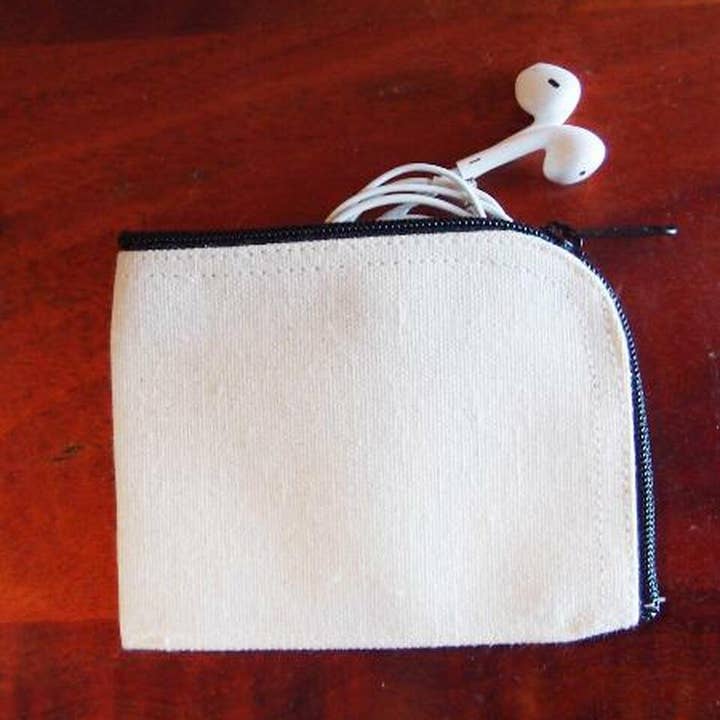 Sac zippé imparfaitement cousu en toile naturelle 12,7 cm de large pour la vente par Packaging Decor