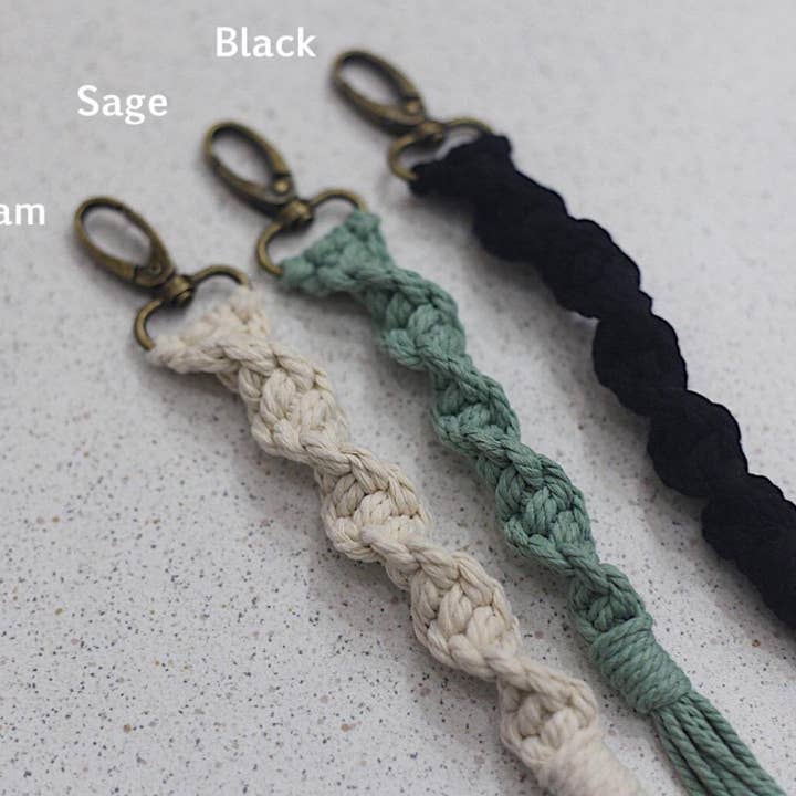 Gemini Rain - Wholesale Keychain - Women's - Macrame Keychain, Boho Macrame Keychain