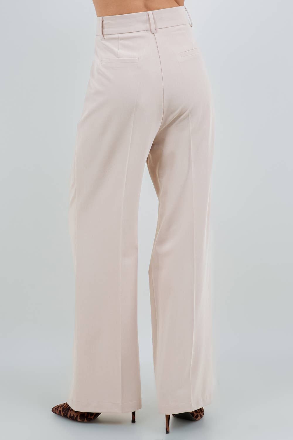 Beige PANTALON À TAILLE RABATTABLE CONTRASTÉE en vente sur Faire3