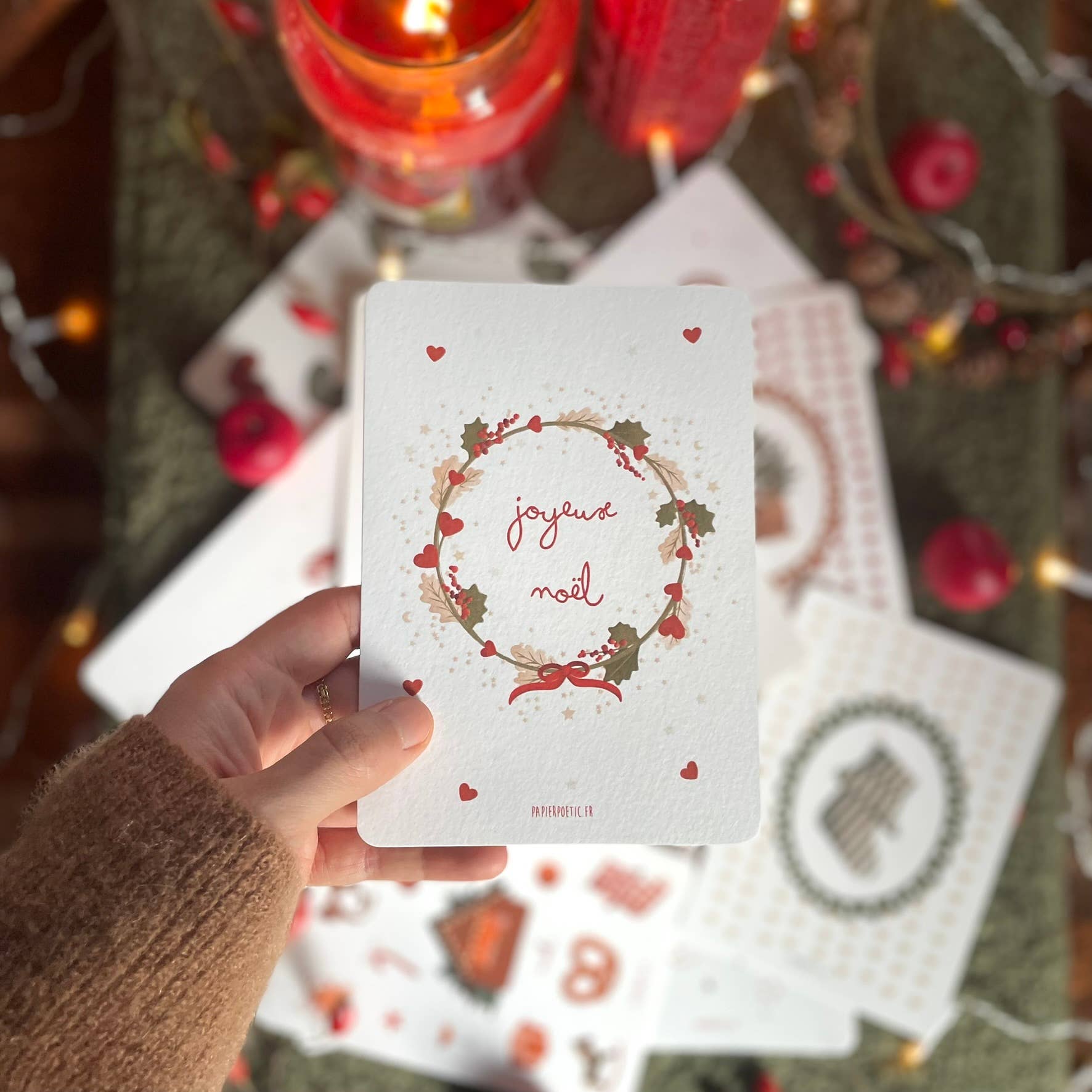 Papier Poetic - Wholesale Christmas Card - Postcard / Card "Merry Christmas Wreath"1