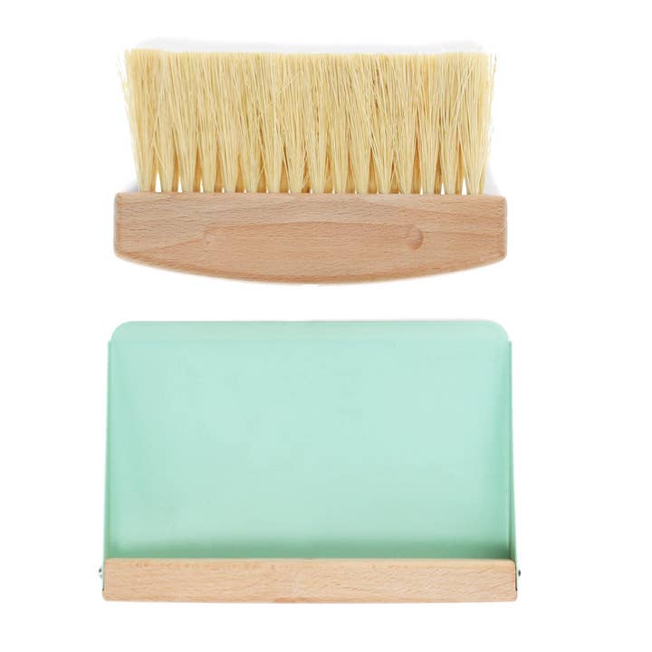 Rex London UK - Wholesale Dustpan - Wooden Table Brush And Pan Set - Pistachio