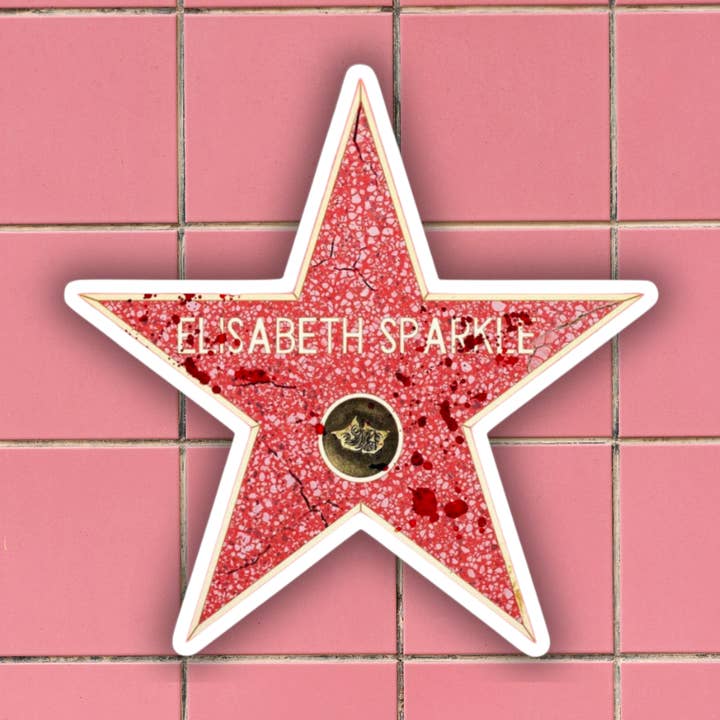 The Substance Elisabeth Sparkle Star Horror Movie Sticker for wholesale by Belladonna Book Coven