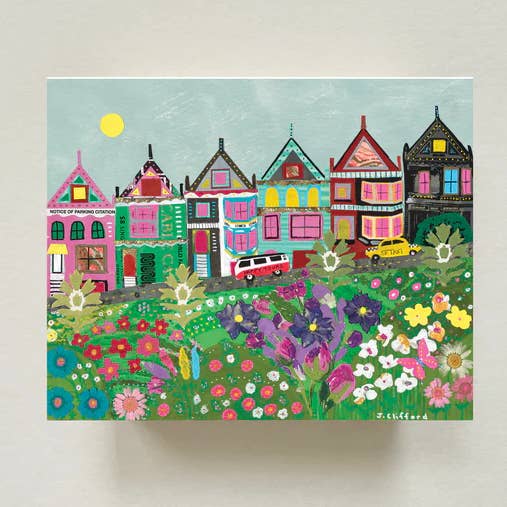 Le Painted Ladies – Blocco di Memoria o Stampa d'Arte per la vendita all'ingrosso da parte di Jennifer Clifford’s Adventures in Collage