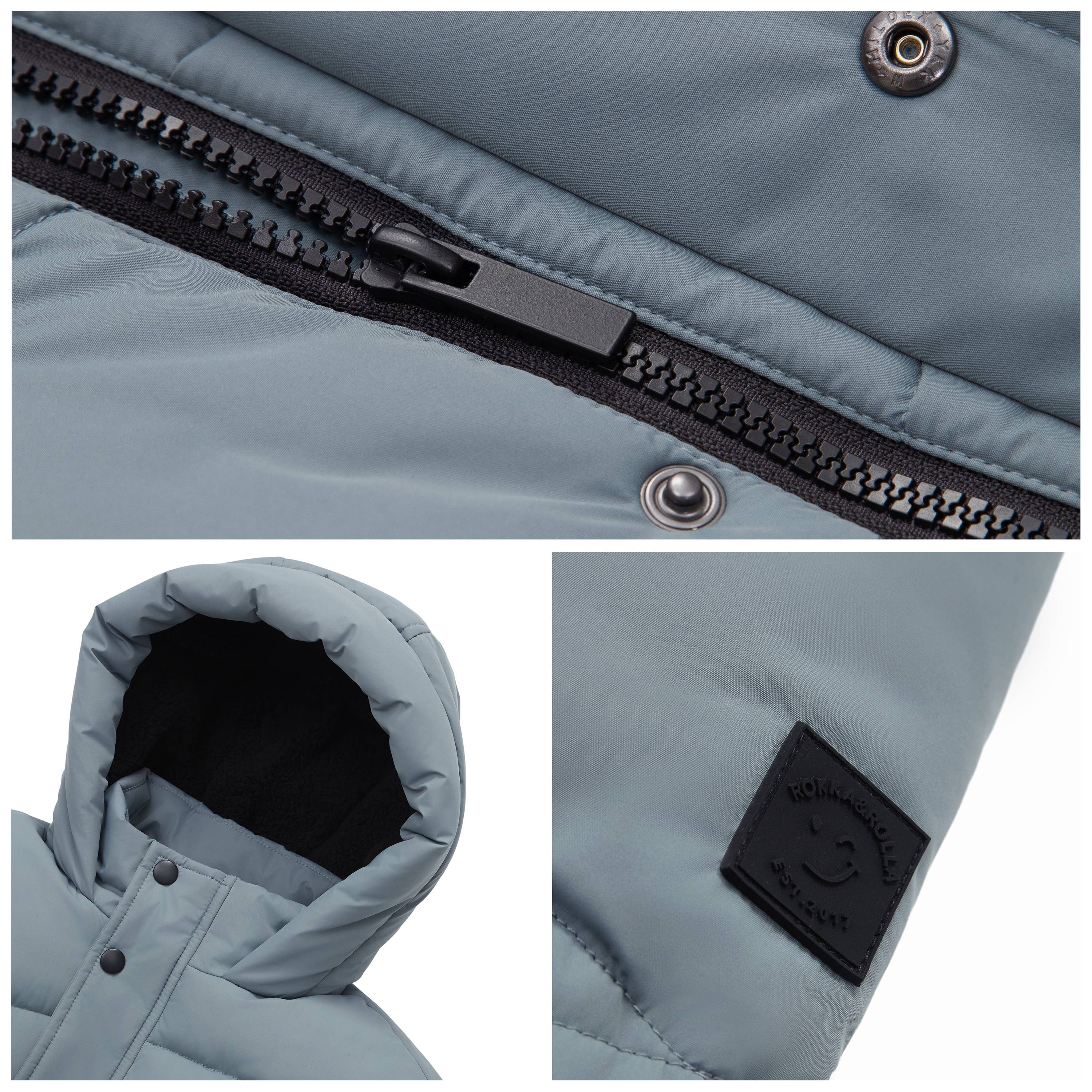 Rokka & Rolla - Wholesale Puffer Jacket - Kids - Boys' Grid Winter Coat Kids' Fleece Lined Jacket8