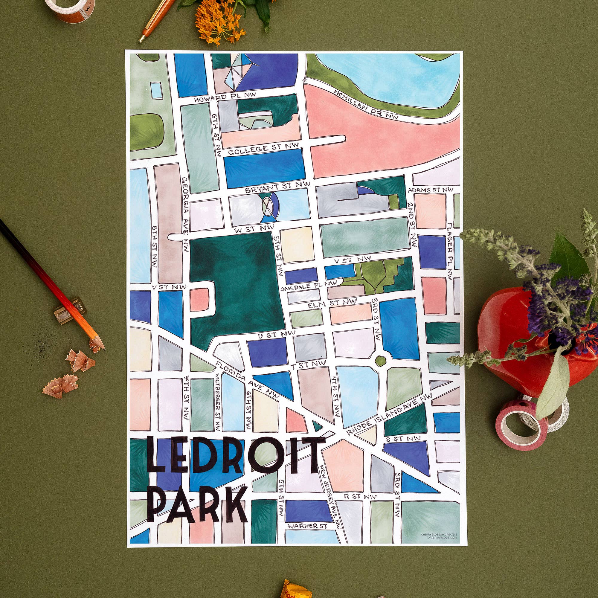 Terratorie Maps + Goods - Wholesale Art Print - LeDroit Park Map Art Print0