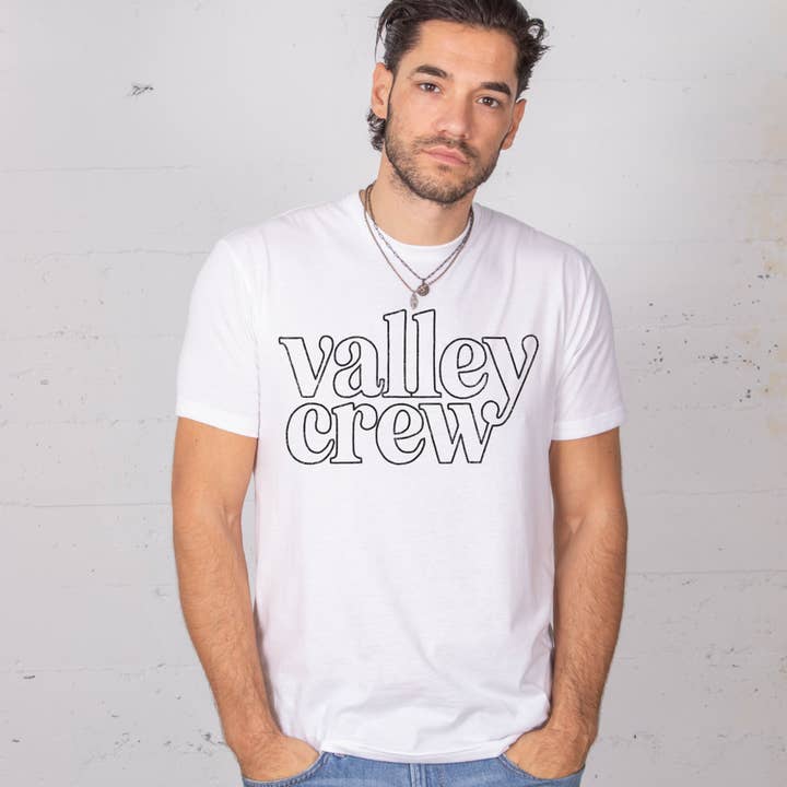 Valley Crew Vit Unisex T-shirt för wholesale av James Mae
