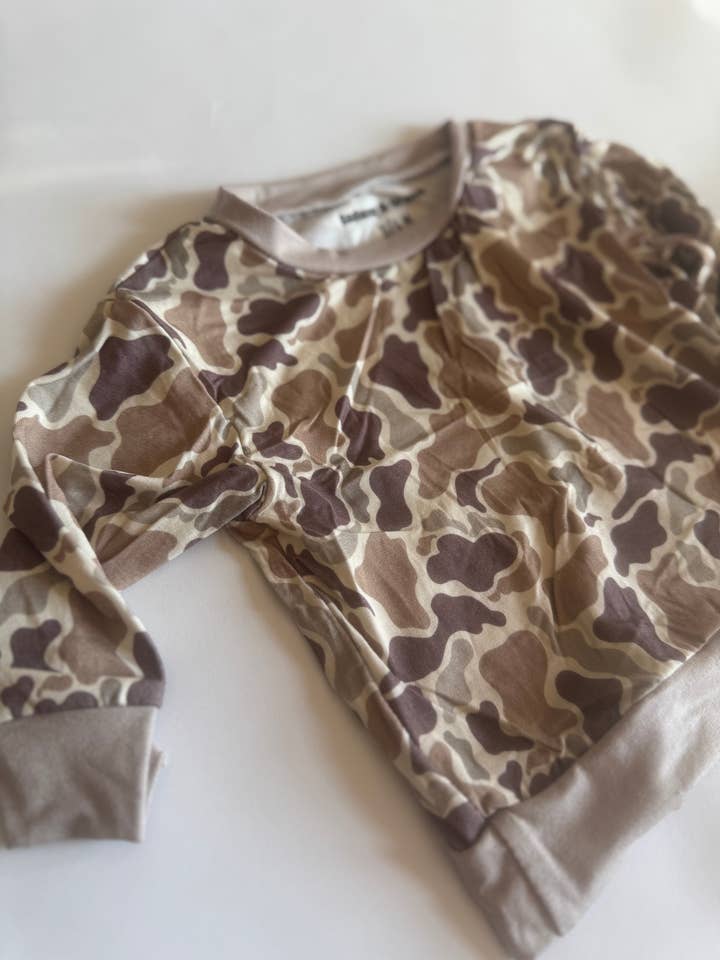 Duck Camo Bamboo Pullover for wholesale by Tatum & Trace