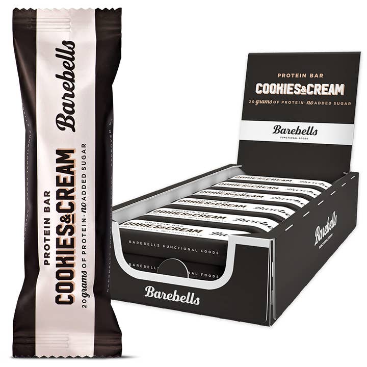 Barebells Protein Bar Cookies & Cream 1.94 oz 12 count for wholesale by Snacky Candy