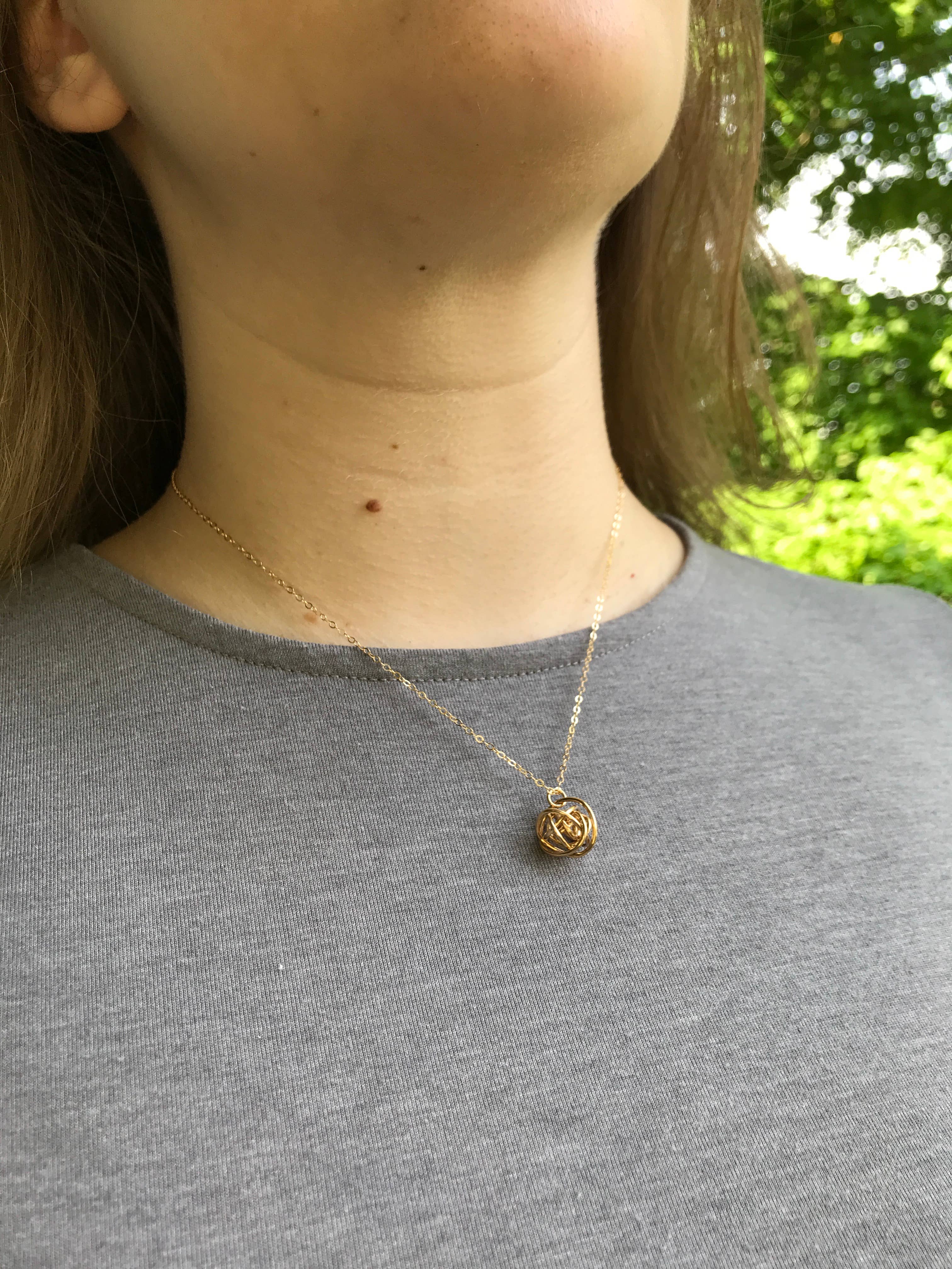 Tactile Melodies - Wholesale Pendant/Charm Necklace - Scribbles Small Pendant - Bright Silver wire wrap ball2