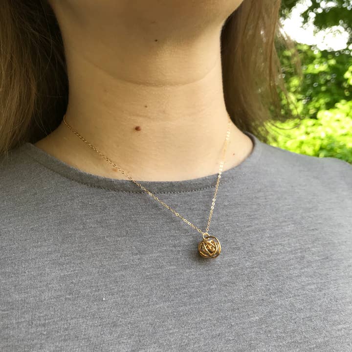 Tactile Melodies - Wholesale Pendant/Charm Necklace - Scribbles Small Pendant - Bright Silver wire wrap ball2