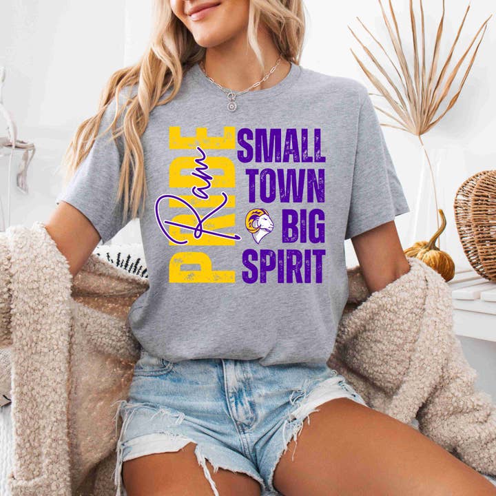 Customized Small Town Big Pride Spirit Wear Shirt for wholesale by Enid and Elle