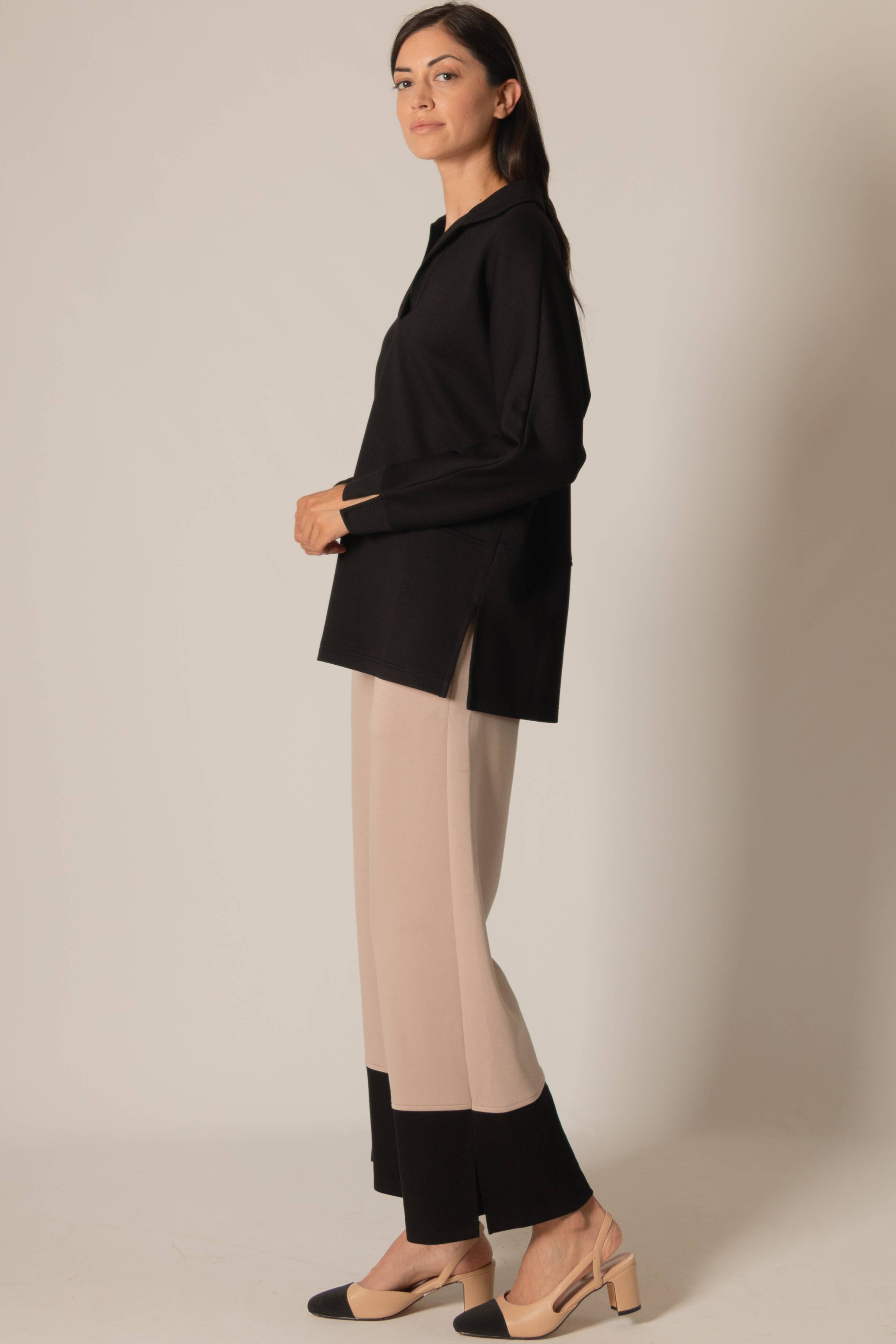 P. CILL - Wholesale T-Shirt - Women's - P. CILL Butter Modal Collared Long Sleeve Top16