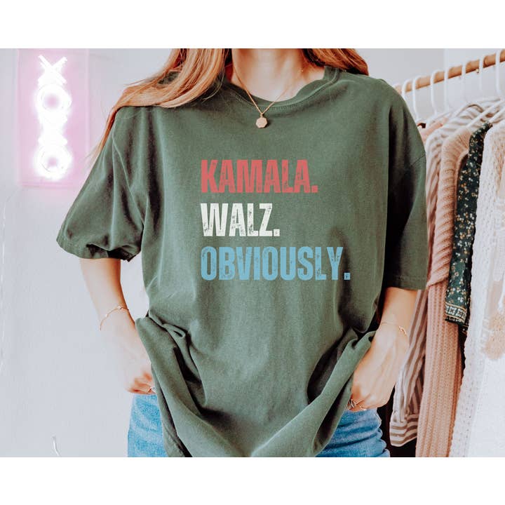 NVC Ecommerce LLC - Wholesale T-Shirt (Graphic) - Women's - Kamala Harris Walz Obviously shirt, Madam President T-Shirt3