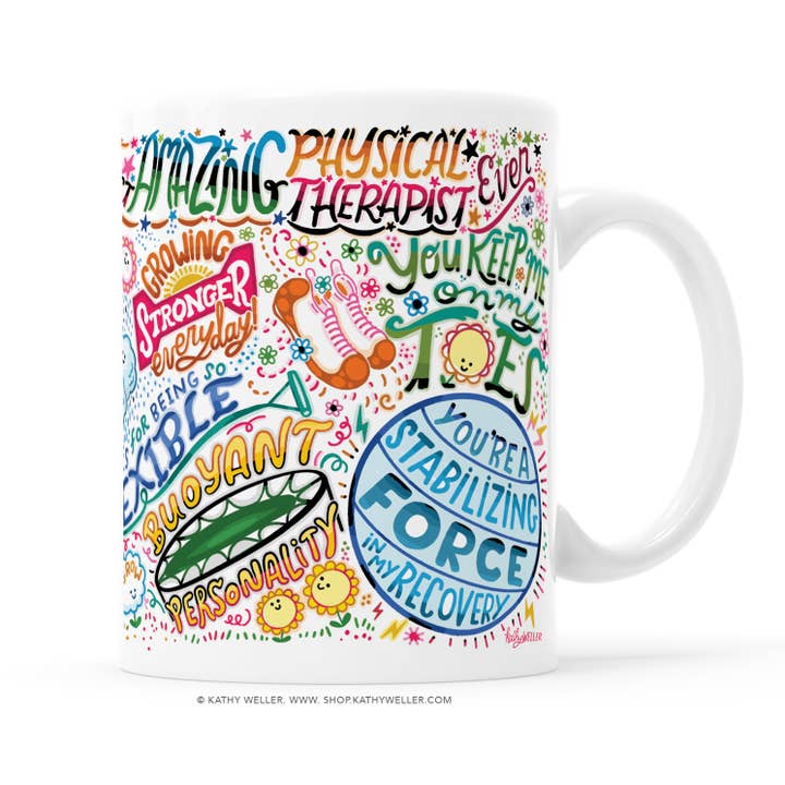 Physical Therapist Mug for wholesale by Kathy Weller Art+Ideas