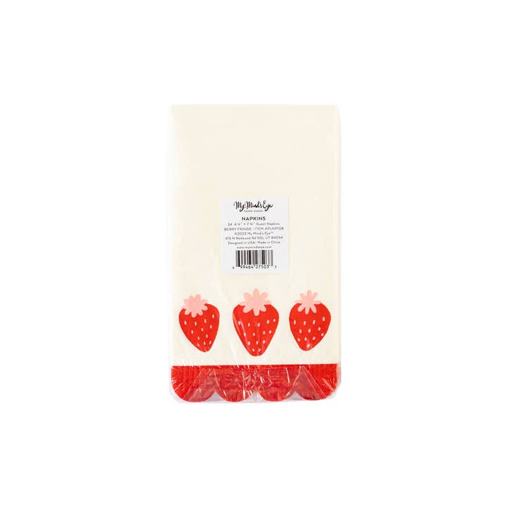 My Mind’s Eye - Wholesale Disposable Napkin - PLNP108 - Berry Fringe Scallop Guest Towel2