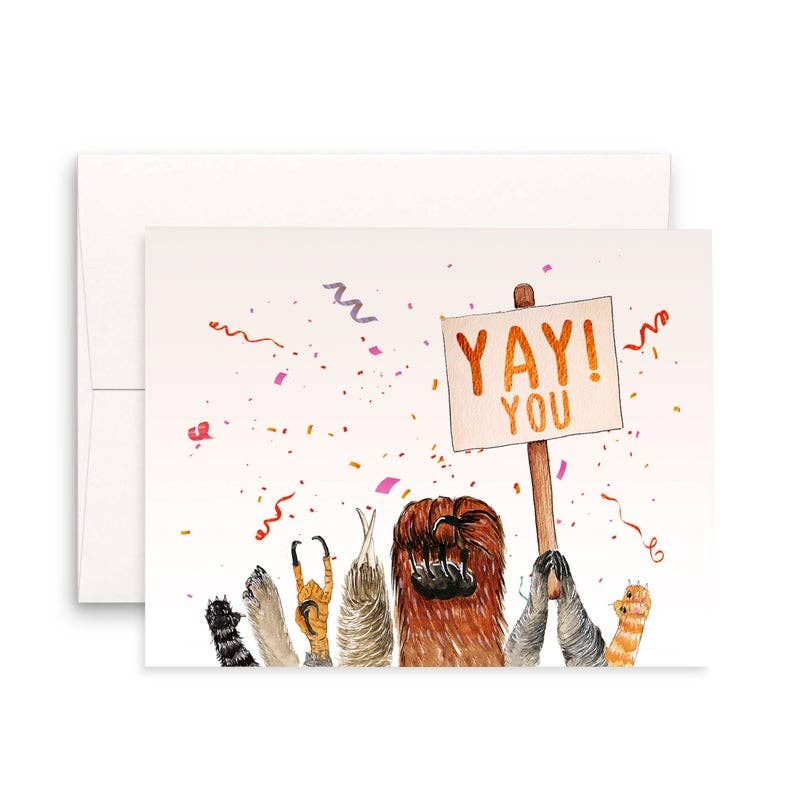 Liyana Studio – wholesale Encouragement card – Animal Paw Yay You - Funny Encouragement Card