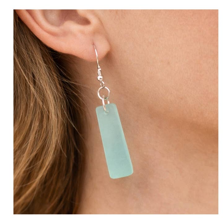 Dangle Earrings - Sea Glass - Sea Green for wholesale by EarthlieTreasures
