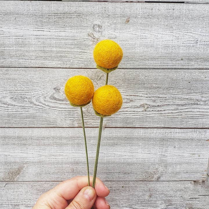 Madymae Felt Florals - Wholesale Artificial Flowers - Felt Billy Ball Artificial Flowers