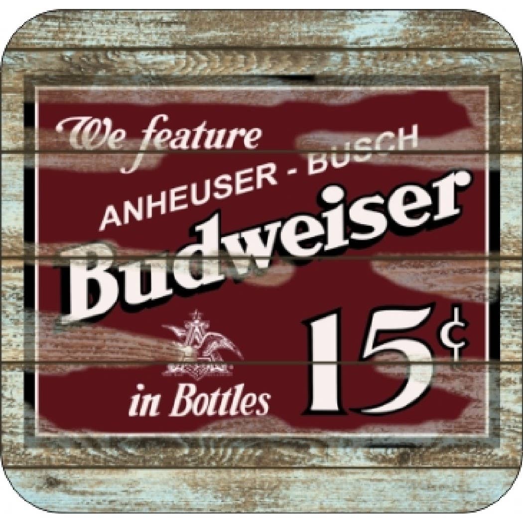 BMS BIZ - Wholesale Coasters - Set of 4 Budweiser 15 Cents0