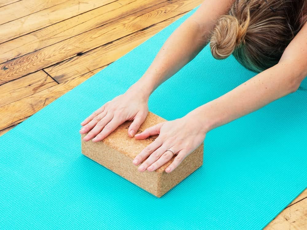Brown Yoga Block - High-Density Brick - Cork, 3" x 6" for wholesale on Faire6