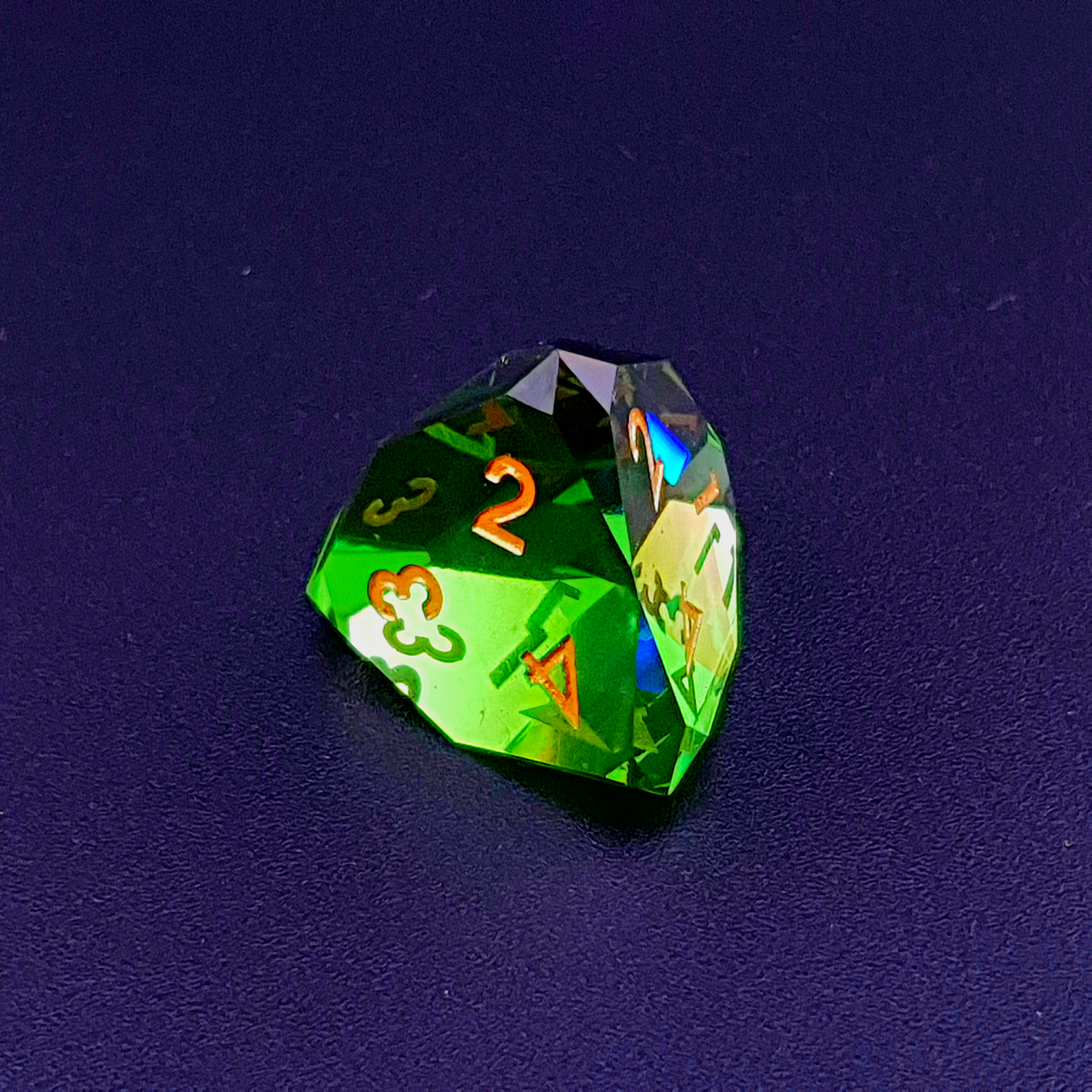 Tabletop Dominion Limited - Wholesale Dice - Verdant Prism | Diamond Cut Sharp Edge Resin | 7 Piece Dice Set5