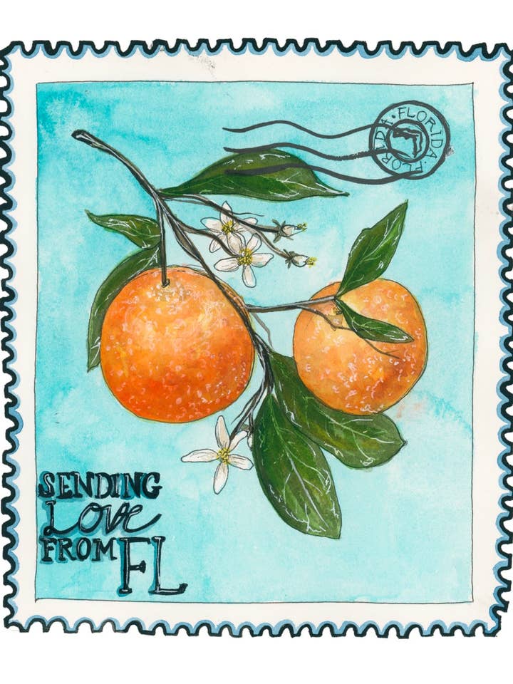 Stampa francobollo «Sending Love from Florida» per la vendita all'ingrosso da parte di artxnikki