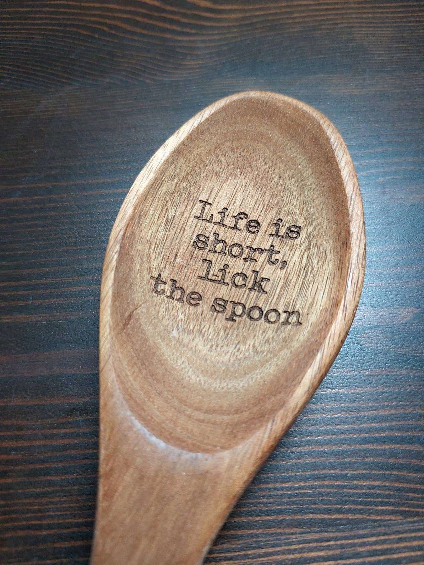 Happy Organized Home - Wholesale Kitchen Spoon - Life is short Lick the spoon Funny Gift for Cooks Wood Spoon