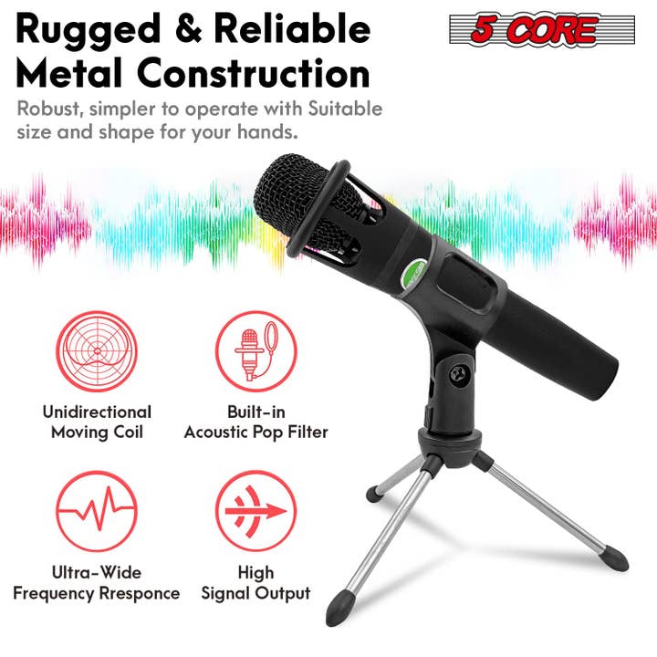 K Cube Inc - Wholesale Stool - Dynamic Podcast Microphone Bundle XLR Mic w Desk Stand Cable2