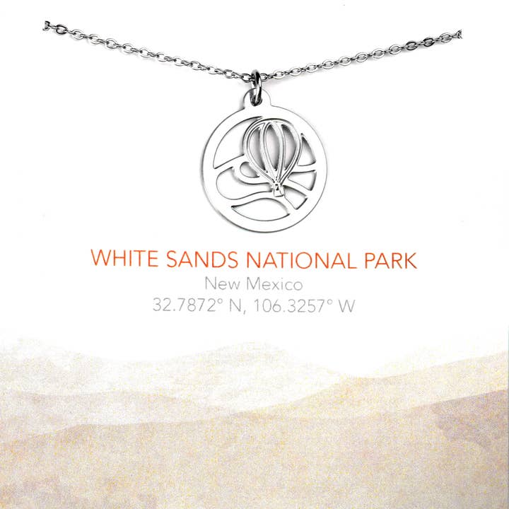 White Sands National Park Necklace (Hot Air Balloon) for wholesale by Melissa Lew