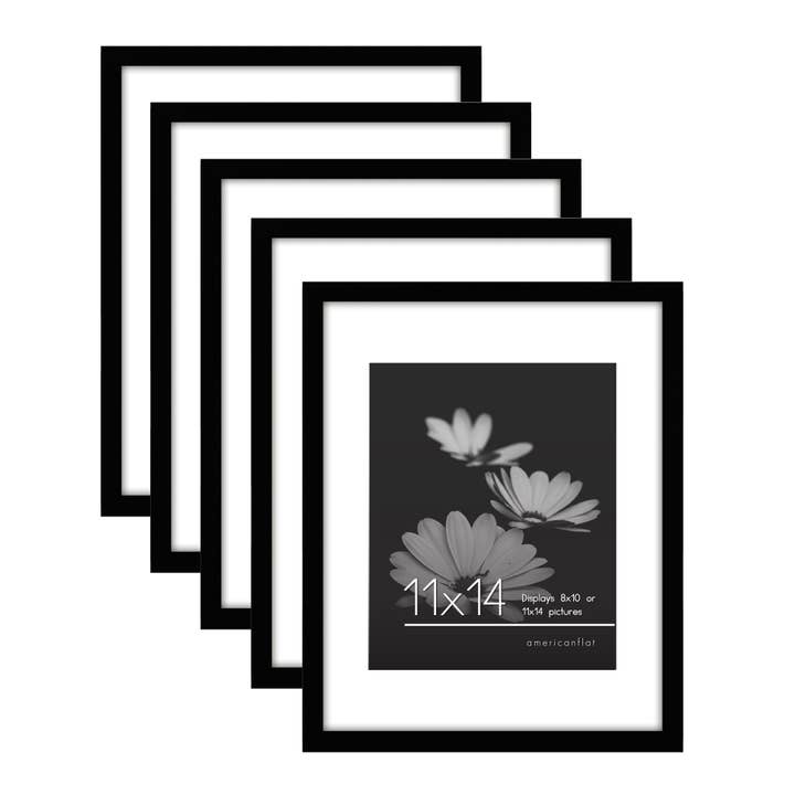 Americanflat - Wholesale Picture Frame - Americanflat Picture Frame with Mat Slim Molding (5 Pack)4