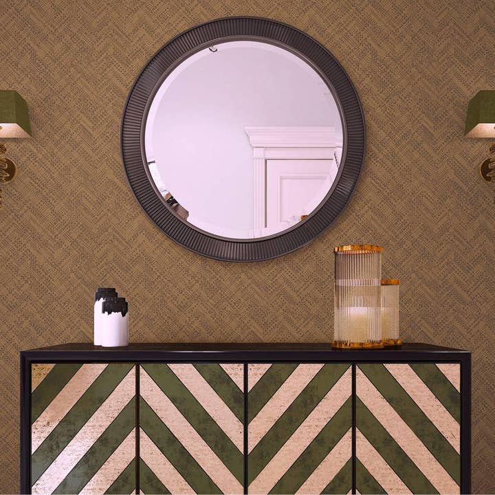 Walloro Luxury Embossed Wallpaper - Wholesale Wallpaper - Copper Metallic Lines Abstract Wallpaper, 3D Embossed Realistic Shiny Lines Wallcovering1